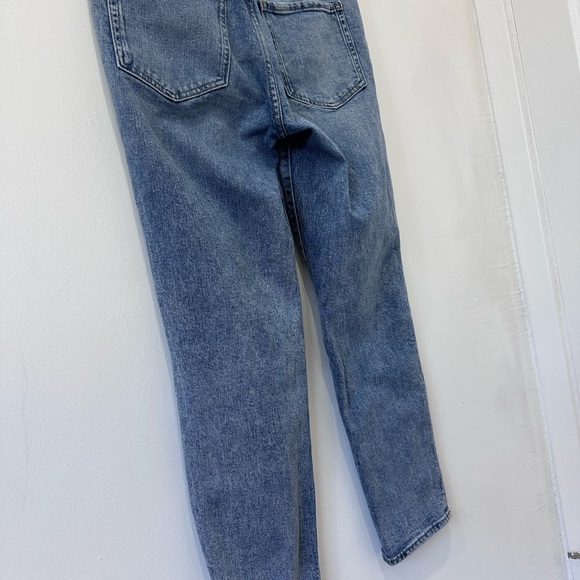 Old Navy Blue OG Straight High Rise Jeans with Distressed Look - Picture 6 of 7